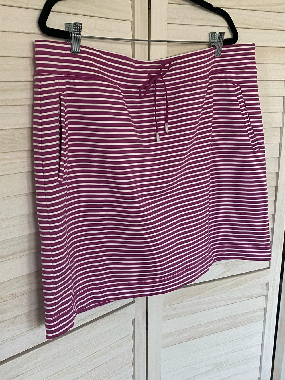Chico’s Wild Mulberry Striped  Knit UPF 50 Skirt Skort SZ XL NWT Activewear
